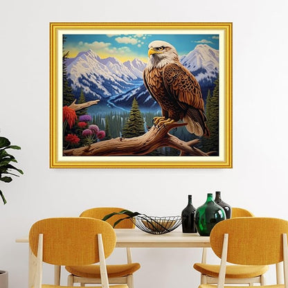 Artvxeay Stamped Cross Stitch Kits Beginners Full Range of Embroidery Starter Kits for Adults Printed Cross Stitching DIY Needlepoint Kit 11CT - (Eagle Scenery 16x20 inch)