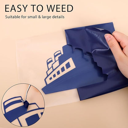 RENLITONG Navy Iron on Vinyl 12Inch by 50ft Roll HTV Heat Transfer Vinyl for T-Shirt HTV Rolls for All Cutter Machine - Easy to Cut & Weed for Heat Transfer Design