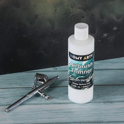 HOMY ARTY Airbrush Thinner - 8.45 Fl Oz, Water-Based Acrylic Paint Thinner, to Improve Color Flow for Shoes, Clothes, Metal and Plastic Models