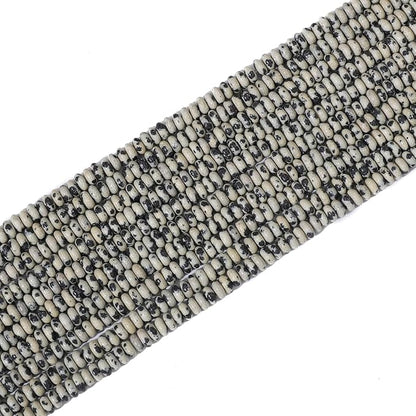 Natural Dalmatian Disk Stone Beads 4x2mm 160pcs Rondelle Loose Semi Gemstone Beads for Jewelry Making Design
