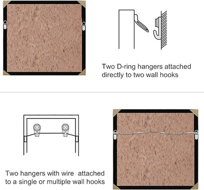 40 Pack D-Ring Steel Picture Hangers Heavy Duty with Screws Picture Frames Double Holes Clasp Picture Hang Solutions