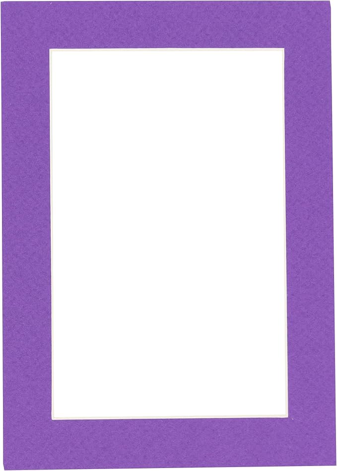 6x8 Mat for 8x10 Frame - Precut Mat Board Acid-Free Purple 6x8 Photo Matte Made to Fit a 8x10 Picture Frame, Premium Matboard for Family Photos, Show Kits, Art, Picture Framing, Pack of 1 Mat