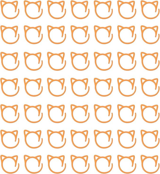 uxcell 50pcs Stitch Markers, Spiral Stitch Markers Crochet Needle Clip Counter Knit Ring Crochet Locking Sewing Accessories for DIY Handcraft Knitting and Crocheting, Orange