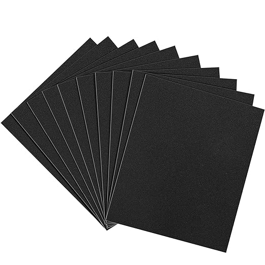 180 Grit Sandpaper, 9 x 11 Inch Wet Dry Sand Paper Hand Abrasive Sanding Sheets for Wood Metal Automotive Sanding and Polishing, Coarse - 10 Sheets
