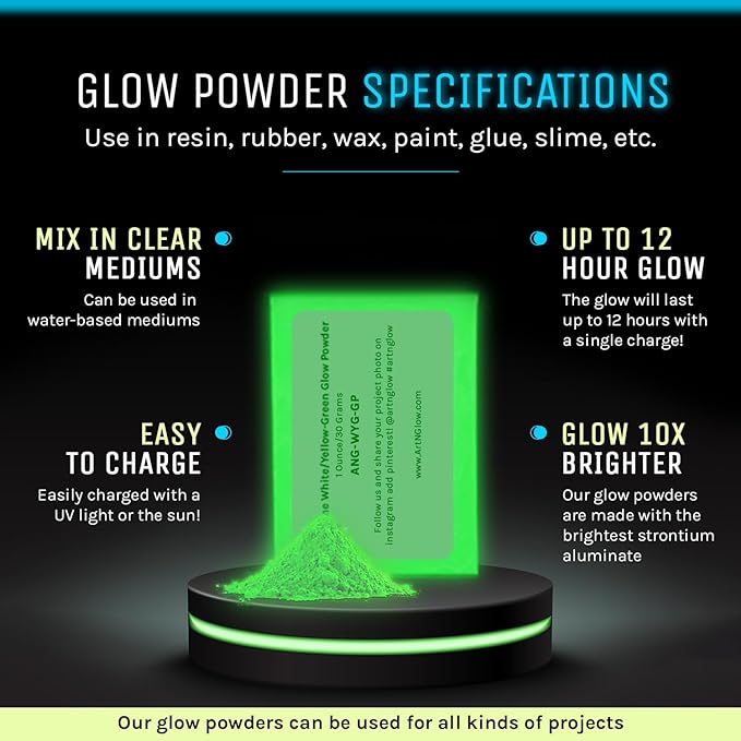Glow in The Dark Pigment Powder - Neutral and Fluorescent Color for Art Painting, Fine Art, Nail Art Paint, and DIY Crafts - Long Lasting 10+ Color Options - Neutral Orange - (1 Kilogram)