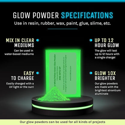 Glow in The Dark Pigment Powder - Neutral and Fluorescent Color for Art Painting, Fine Art, Nail Art Paint, and DIY Crafts - Long Lasting 10+ Color Options - Fluorescent Red - (8 Ounce)