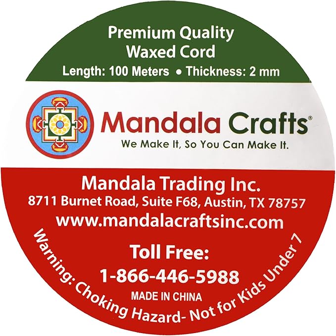 Mandala Crafts 2mm 109 Yards Teal Cotton Waxed Cord for Jewelry Making Bracelet Cord Waxed String - Beading String Thread Jewelry Cords for Necklaces String