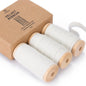 Vitalizart White Velvet Ribbon Set 3/8"" x 15 Yd Wooden Spool Fabric Trim 3 Rolls * 5 Yd for Christmas Wreath Decoration Handmade Craft Ornaments Gift Wrapping & Bow Making (Cream)