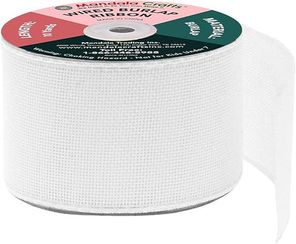 Mandala Crafts White Burlap Wired Ribbon 2.5 Inches Wide Jute Ribbons for Crafts - 10 Yds Roll Rustic Burlap Wrap Trim Ribbons for Wreaths Bows Party Decoration