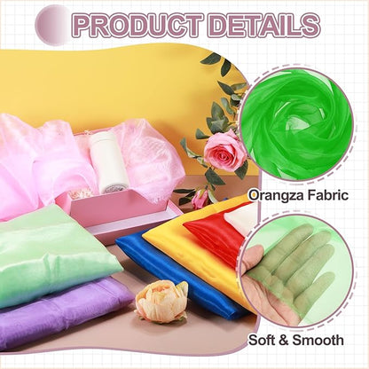 MECCANIXITY Iridescent Sheer Organza Fabric, 10 Yards x 59 Inches Solid Holographic Shiny Fabric Organza Cloth for Wedding, Curtains, Costume, Photo Background, Green