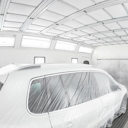 HARFINGTON Pre-Taped Masking Film 78.7" x65.6ft Double Adhesive Tape and Drape Painters Plastic Drop Cloth Film with Tape Plastic Sheeting for Automotive Painting Covering