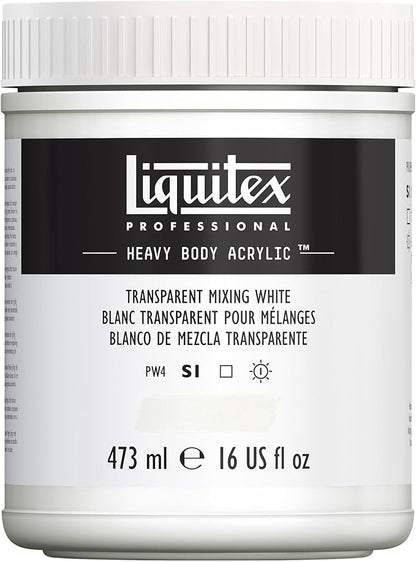 Liquitex Professional Heavy Body Acrylic Paint, 16-oz (473ml) Pot, Transparent Mixing White