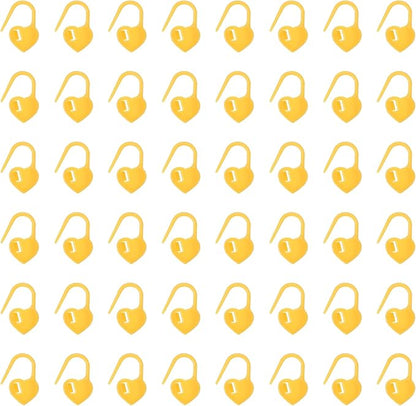 uxcell 200pcs Stitch Markers for Crocheting, Heart Shaped Crochet Marker Needle Clip Counter for Knitting Clothing Tag DIY Craft,Yellow