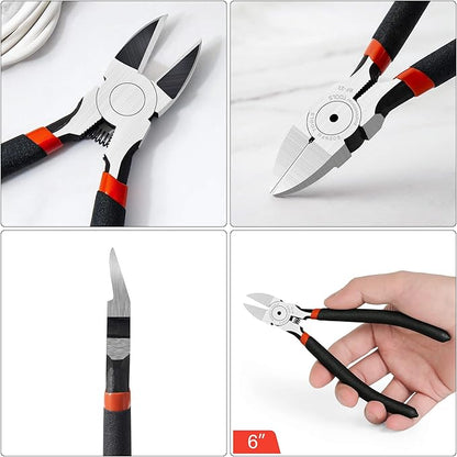 BOENFU Wire Snips Floral Wire Cutter Jewelry Wire Snippers 6 Inches 2 Pack Flush Cut Pliers Side Cutters Metal Cutting Tool for Crafting, Floral, Artificial Flowers, Chicken Wire, Electrical
