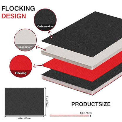 30-Pcs 3x4 Inch 320 Grit Sanding Sponge Set, Soft Foam Hand Sanding Blocks, Ultra-Fine Wet/Dry Sandpaper for Wood, Metal, Drywall, Furniture Polishing