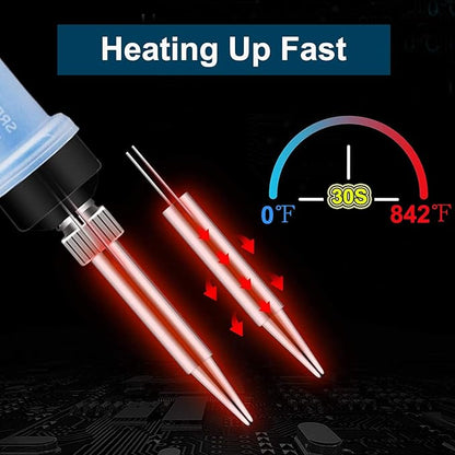 Electronics Soldering Iron Kit - 80W Digital LCD Solder Gun with ON/OFF Switch Adjustable Temperature Controlled and Fast Heating Thermostatic Design Welding Tools for DIY Welding Circuit Board (80W)
