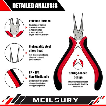 8PCS Jewelry making tools, jewelry tools set with Wood Holder,Professional jewelry pliers idear for DIY jewelry repair, wire wrapping, beading, crafting, crimping, and cutting