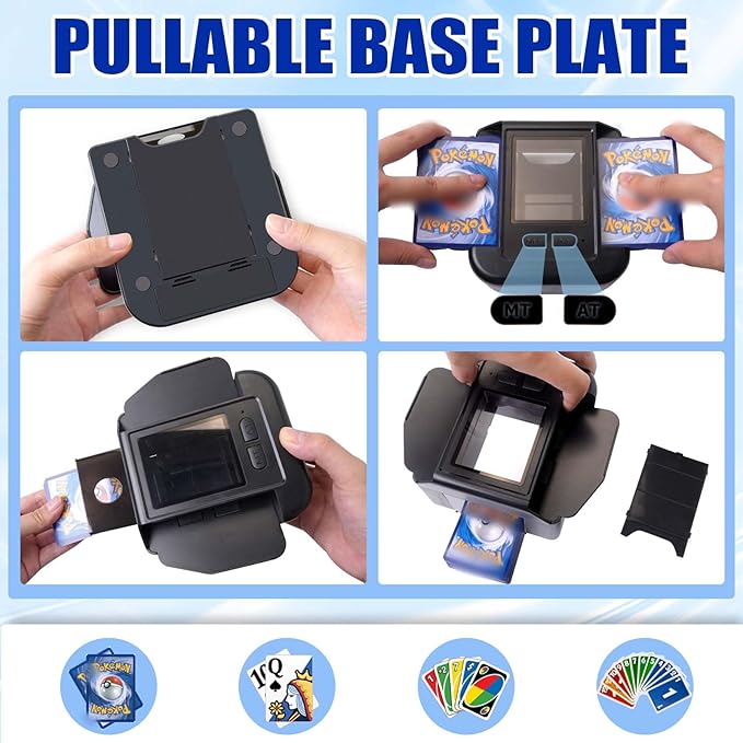 Automatic Card Shuffler 1-2 Decks with Auto & Manual Mode, Rechargeable Built-in 2000mAh Battery, Electric Playing Cards Shuffling Machine for Game Card Size Up to 2.5 x 3.6”(Black)
