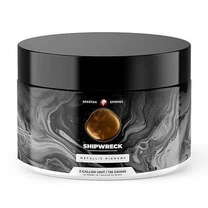 Spartan Epoxies Metallic Pigment Powder for Epoxy - 30 Unique Colors, 4oz for 1 Gallon and 12oz for 3 Gallons of Clear Epoxy, Made in the USA (Shipwreck, 12oz (135 Grams))