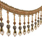 3yards Beading Fringe Trimming Long Beads Tassel Curtain Trim Ribbon Trim for Cover Edge Decorative (Orange)
