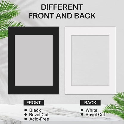 15 Pack 12x16 Black Picture Mats, Frame Mattes for 9x12 Pictures Display Photo Frame Mat Core Bevel Cut Mat Board Show Kit for Photos, Prints, Artworks