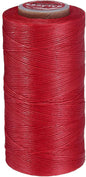 uxcell Flat Leather Sewing Waxed Thread, 270m / 295 Yards Polyester Wax String, 150D Wax Stitching Cord for Leather Crafts, Bookbinding, Bracelets Braided, Red