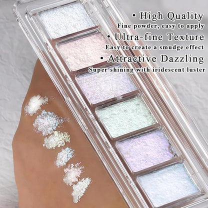 6 Colors Solid Opal Aurora Nail Powder Set, Iridescent Aurora Pigment Holographic Chameleon Sparkly Flakes Glitter Dust Kit for Gel Polish Nail Art Decorations…