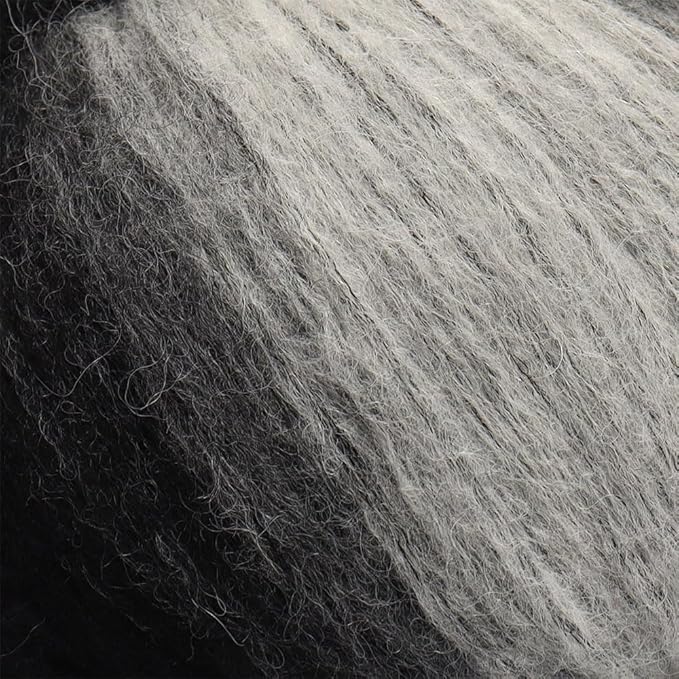 Pullu - Baby Alpaca Merino Wool Yarn Set of 3 Skeins (150 Grams) Worsted Weight - Sourced Directly from Peru - Heavenly Soft and Perfect for Knitting and Crocheting (Silver Noir)