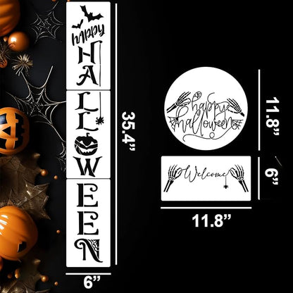 Halloween Stencils for Painting Large Skeleton Porch Stencils Ghost Boo Spooky Stencil for Porch Sign Door Mats Fabrics DIY Crafts Decor