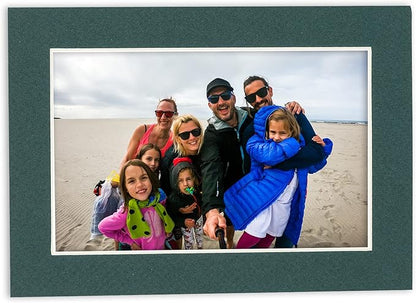 Poster Palooza 8x10 Mat Bevel Cut for 5.5x8.5 Photos - Acid Free Forest Green Precut Matboard - For Pictures, Photos, Framing - 4-ply Thickness