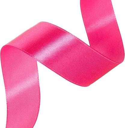 1 Inch Rose Red Solid Satin Ribbon, 50 Yards Craft Fabric Ribbon for Gift Wrapping Floral Bouquets Wedding Party Decoration
