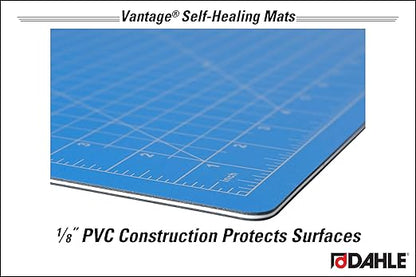 Dahle Vantage 10690 Premium Self-Healing Cutting Mat, 9"x12", 1/2" Grid, 5 Layers for Max Healing, Perfect for Crafts & Sewing, Blue