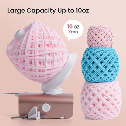 Winartton Electric Yarn Winder for Crocheting, Heavy-Duty Yarn Ball Winder 10 oz Large Capacity, Automatic Yarn Cake Winder Spinner Roller, Crocheting Tools Supplies for Knitting Lovers(Patented)