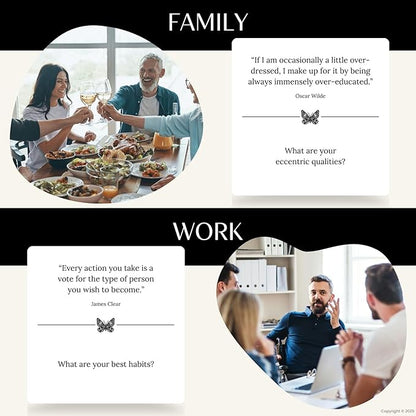 Conversation Cards – 54 Inspiring Quotes Paired with Questions to Spark Honest, Fun & Meaningful Conversations for Couples, Families & Friends