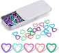 Jmuiiu Heart-Shaped Metal Stitch Markers, 50Pcs Metal Colorful Crochet Stitch Markers for Knitting Crocheting Clothing Tag DIY Craft Project with Storage Box