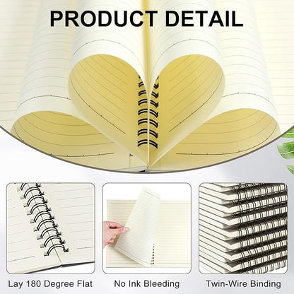 Yahenda 18 Pcs Spiral Notebook Bulk A5 Journal Lined 8.3'' x 5.5'' Writing Composition Paper Small Notepad Subject Notebook for Students Office Business Back to School Supplies (Dark Gray)