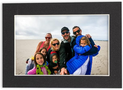 5x7 Mat for 8.5x11 Frame - Precut Mat Board Acid-Free Show Kit with Backing Board, and Clear Bags Textured Black 5x7 Photo Matte Made to Fit a 8.5x11 Picture Frame Matboard for Framing, Pack of 1 Mat