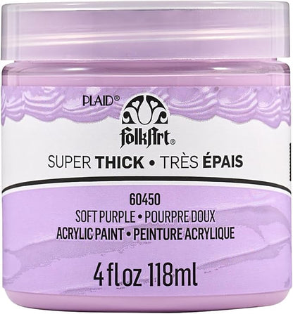 FolkArt Super Thick Acrylic Paint with a Textured Finish, Soft Purple, 4 oz