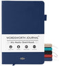 Wordsworth & Black A5 Mixed Media Journal 96 Mix Pages, Hardcover Leather, 190 GSM Paper, Journaling Notebook for Work & Sketching, Journals for Women, Men - Gifts Box Included Blue