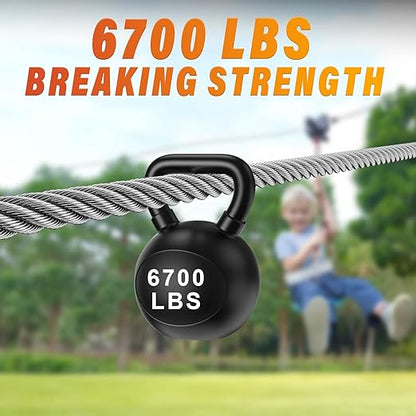 Stainless Steel Cable for Railing - 250FT 1/4" T316 Wire Rope - 7 x 19 Strands 6700 LBS Breaking Strength for Outdoor Deck Railing Zipline