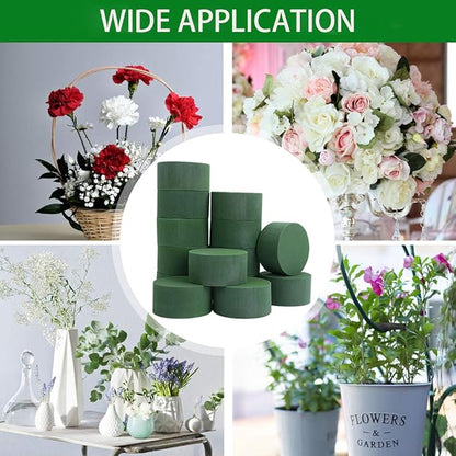 LOMIMOS 20PCS 3''Round Floral Foam Bricks,Wet Florist Floral Foam Block Flower Arrangement Supplies for Wedding Aisle Flowers Party Craft Project Spring Decoration