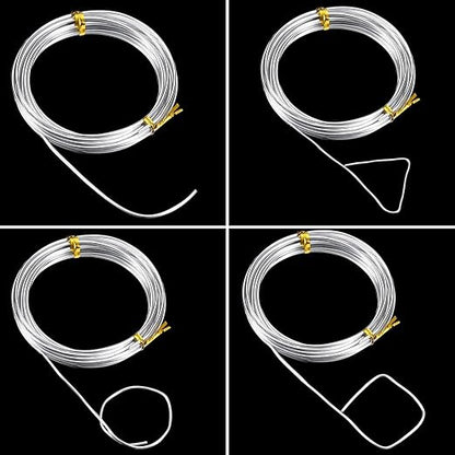 TecUnite Aluminum Craft Wire for Sculpting Armature Bendable Craft Wire for DIY Jewelry Making (2 Roll,Silver,10 M X 1.5 mm)