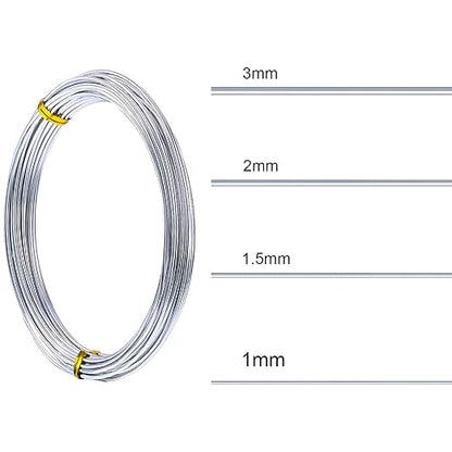 TecUnite Aluminum Craft Wire for Sculpting Armature Bendable Craft Wire for DIY Jewelry Making (1 Roll,Silver,10 M x 1 mm)