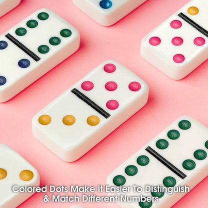 CHH 2322 Double 6 Jumbo Dominoes with Color Dot, 8.25-inch Length