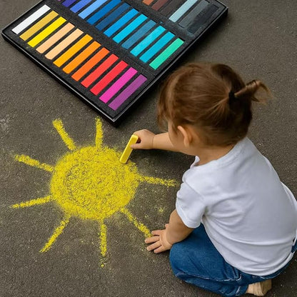 Soft Pastels Set, Square Chalk Pastel Sticks, Assorted Colors for Artists, Students & Beginners, Drawing, Coloring, Sketching, Shading, Blending & Layering (36 Colors)