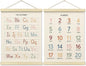 BONETAT Numbers alphabet poster for Nursery Toddlers, Play Room Wall Decor, ABC Wall Chart, Wall Hanging Decor for Toddler Playroom Decor Kids Wall Decor, Wooden Frame Alphabet Banner-A11