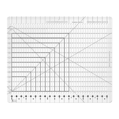 Slotted Quilting Ruler Acrylic 17.7x21.9in, XL Non-Slip Precise Quilting Template, Professional Sewing Quilt Strip Ruler for Fabric Strip, Cutting, Sewing, Crafting, Patchwork
