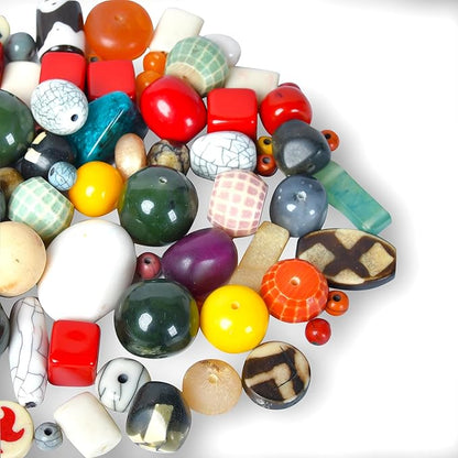 1/2 LB Bag of Assorted Resin Beads for Jewelry Making, Bracelets and Necklaces, Crafting Beads Supplies Kit, Large & Small Beads
