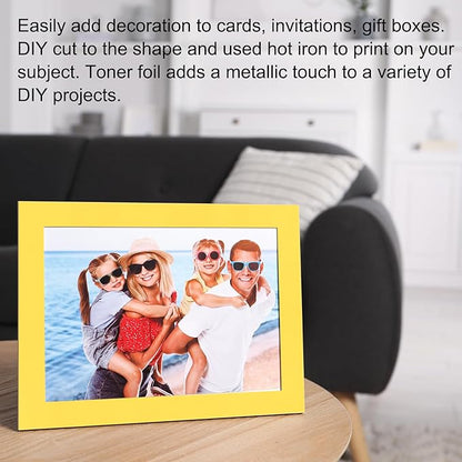 MECCANIXITY 50 Sheets Heat Reactive Foil, 20x29cm Silver Foil Transfer Sheets Toner Reactive Foil Transfer Foil Sheets Hot Foil Stamping Paper for Crafts DIY Cardmaking Album Decoration
