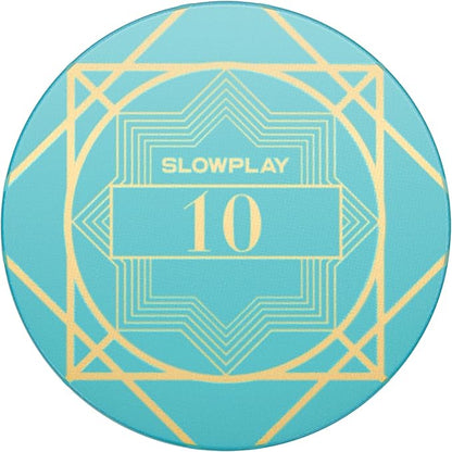 SLOWPLAY Nash Ceramic Poker Chips in Bulk, Casino Grade Ceramic 12-Gram Poker Chip for Texas Hold'em, 43mm Professional Chips Pack of 50 with Denomination of 10